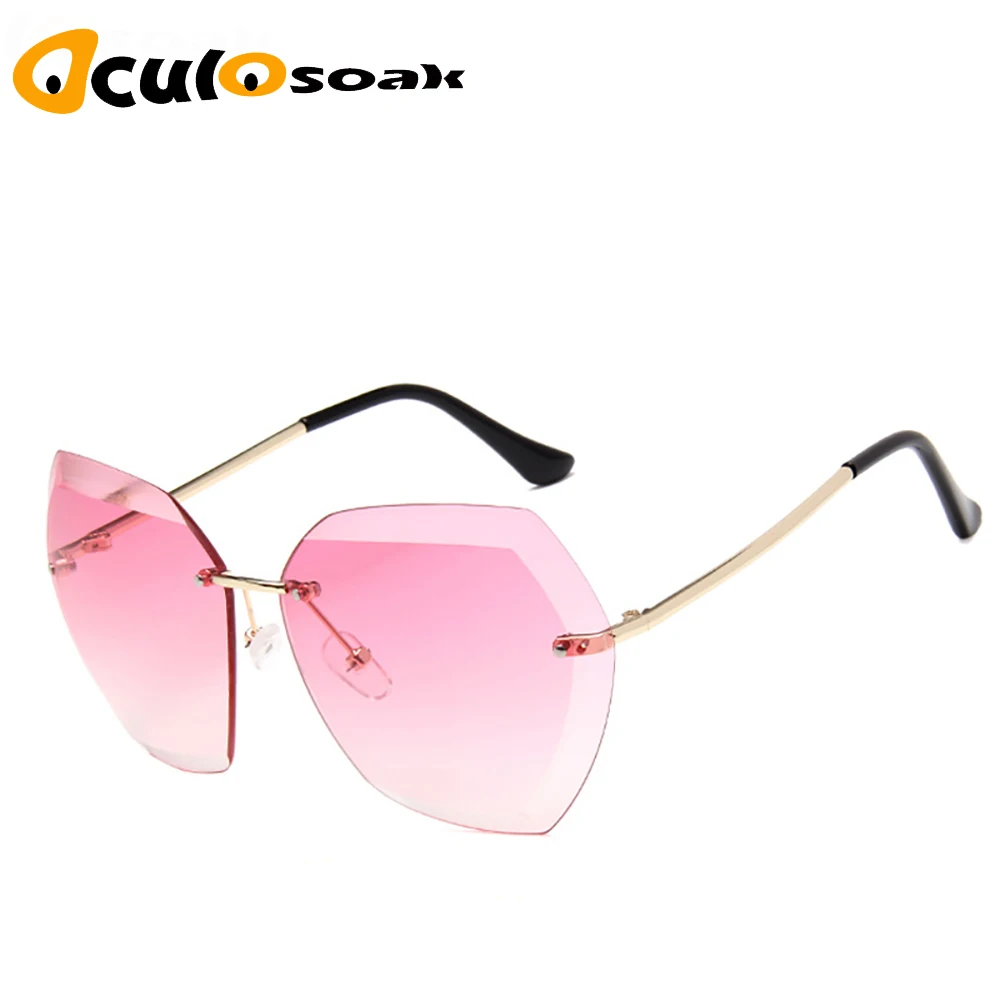 

New frame trimmed Fashion Women Oversize Sunglasses Gradient Plastic Brand Designer Female Sun Glasses Uv400
