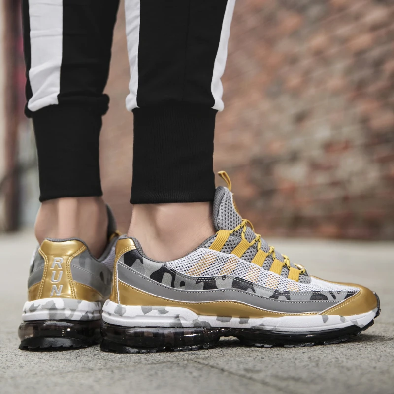 Air Sole/прогулочная обувь для мужчин; удобные Брендовые мужские новые кроссовки на шнуровке; уличная сетчатая обувь для фитнеса; Вулканизированная обувь для мужчин; 39-46