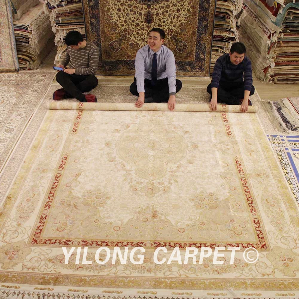 Yilong 8 5 'x 11 8' Hereke Восточный ковер Большой античный бежевый турецкий ручной