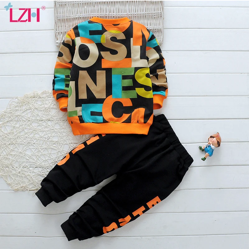 LZH Kids Clothes Boys Clothing Set Autumn Winter Toddler Baby Boys Hoodie+Pant 2pcs Outfit Suit