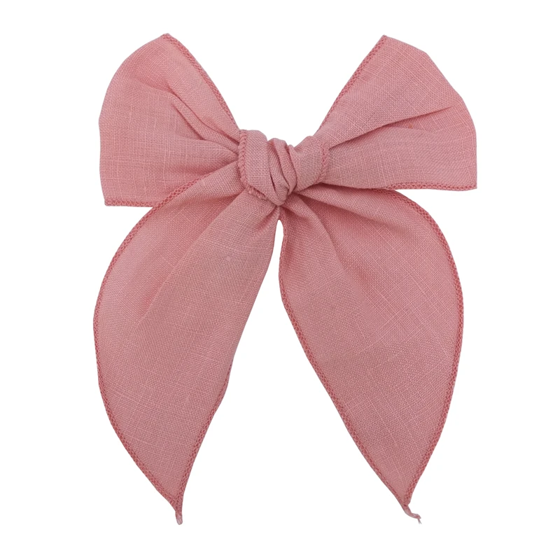 Fable Bow Hair Clips Baby Girls Women Linen Hemmed Hair Bow Clips Cotton Large Tails Hair Bows Accessories Hairgrips ergo baby accessories Baby Accessories