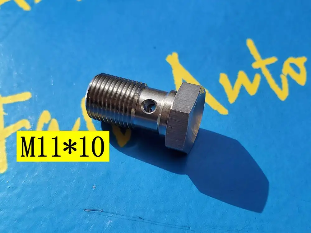 Parafuso longo do banjo de aço inoxidável m11 p1.0 m11 * 1.0 m11 * 1.0 20mm para o encaixe da extremidade da mangueira do freio de ptfe-0