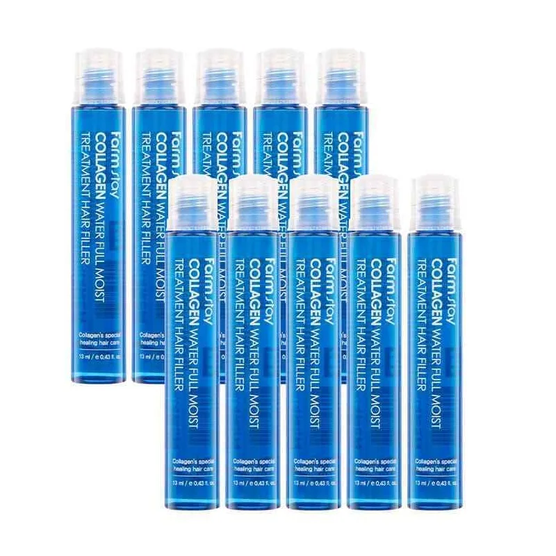 FARM STAY Coollagn Water MoistTreatment Hair Filler 10pcs Protein Hair Ampoule Keratin Hair Treatment Anti Hair Loss Product FARM STAY Coollagn Water MoistTreatment Hair Filler 10pcs Protein Hair Ampoule Keratin Hair Treatment Anti Hair Loss Product