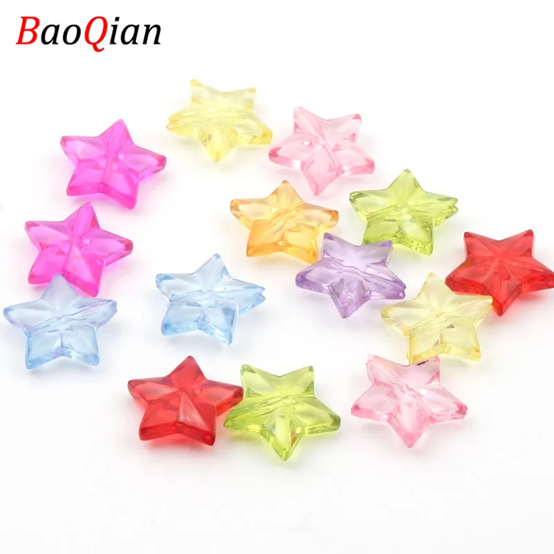 

30PCS Multicolor Pentagonal Star Beads DIY Acrylic Material Making Baby Toy Jewelry Necklace Wholesale 20mm