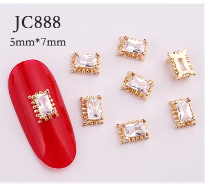 JC888 2 шт./лот, 20 стилей, циркониевые кристаллы, верх-длинная цепочка, 3D сплав, циркон, аксессуары для дизайна ногтей, роскошные Угловые Крылья, циркониевые подвески для ногтей, HGe11 - Цвет: JC888
