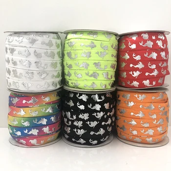 

New 50Y 16mm FOE Fish Scale Silver Elastic fish Scale ,DIY handmade Gift Giving Wrap/Party/Hair Bow Decor Sewing,50Yc7664