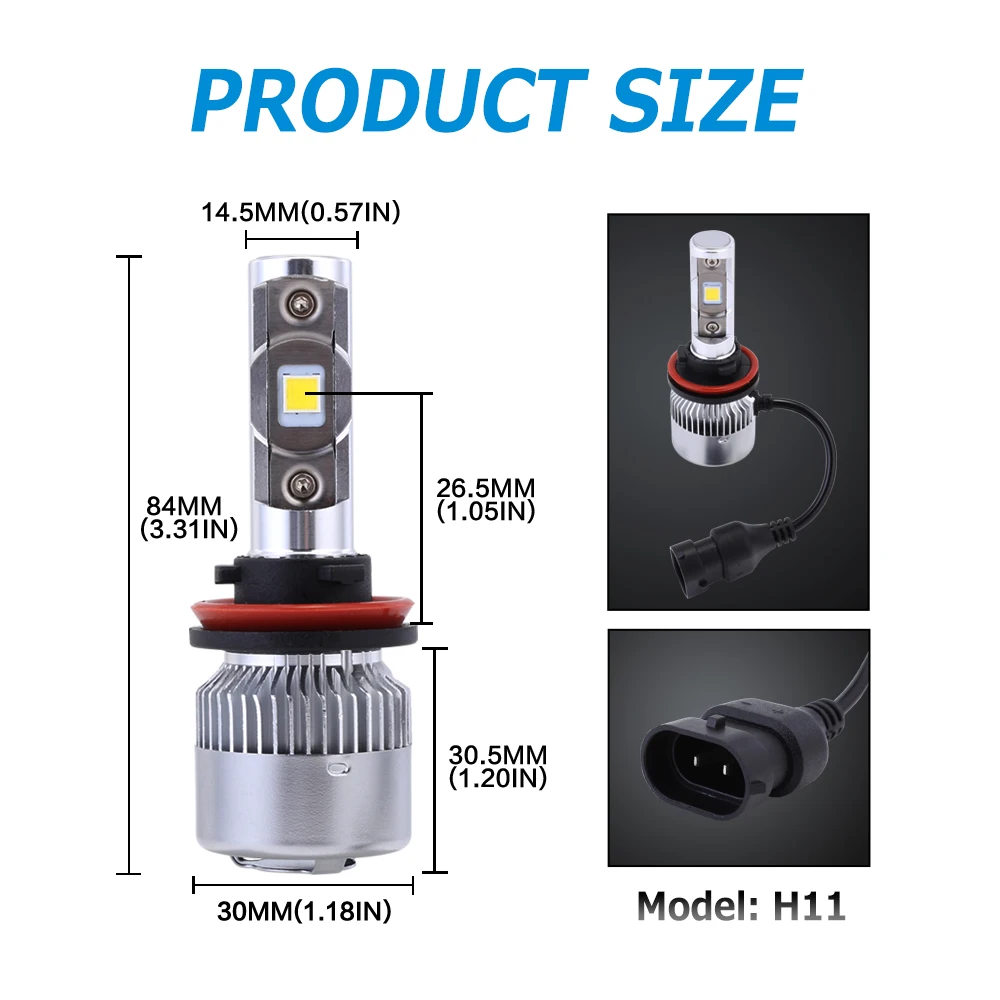 NOVSIGHT H11 Автомобильные светодиодные фары s 64 Вт 9600LM H8 H9 светодиодный ные H16(JP)