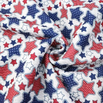 

50*145cm Heart July 4th Bullet Jacquard Twill Bubble Knit Fabric Sewing Quilting Fabrics Needlework Liverpool Fabric,c10643