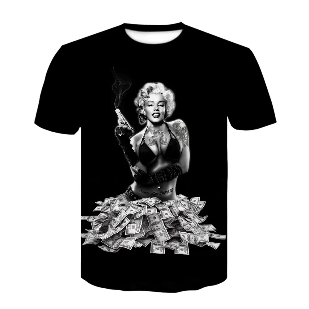 Модные сексуальные футболки с 3D-принтом Vogue Marilyn Monroe для мужчин и женщин