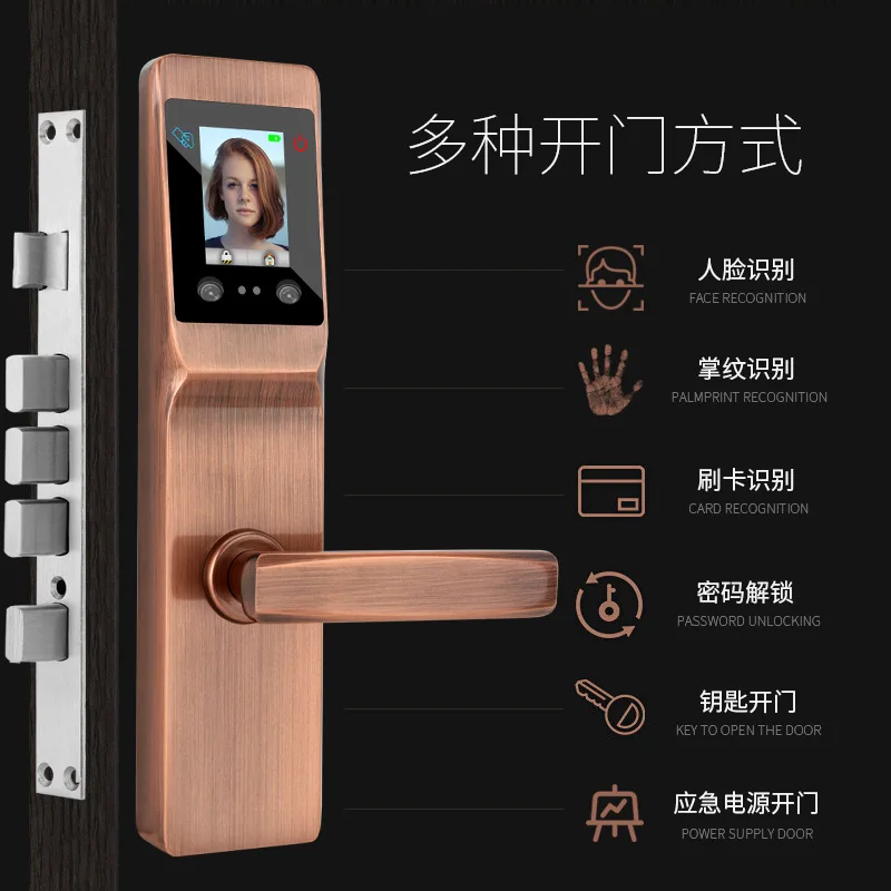 US $395.00 Hengyang Face Recognition Lock Fingerprint Code Lock Palm Print Household Theft Proof Door Smart Lock