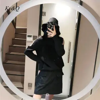 

High Quality Sexy Design Women O-neck Sweater2019 New Off-the-shoulder Beading Chain Knit Black Pullover Fashion Clothes Jumper