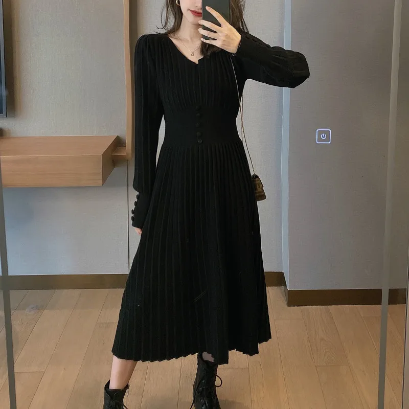 green emerald velvet dress Dresses Office Ladies Long Sleeve Black Dress Women Party One Piece Dr –  Original Brand
