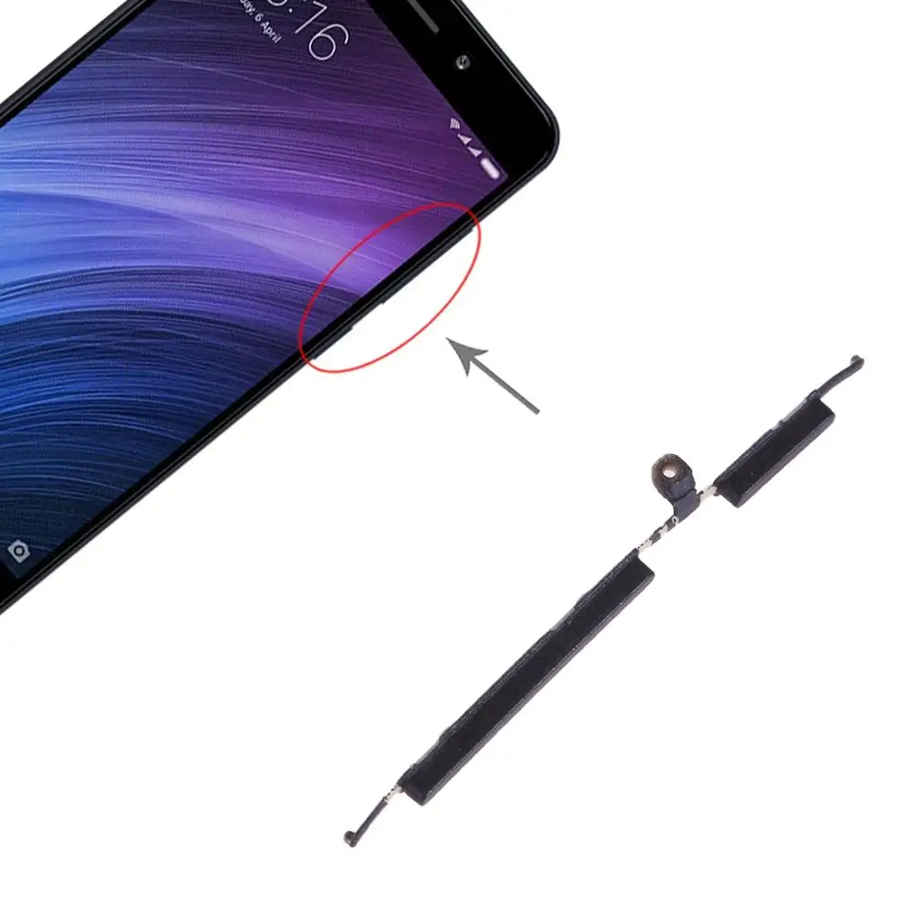Кнопка питания и кнопка регулировки громкости для Xiaomi Redmi 4A боковые клавиши