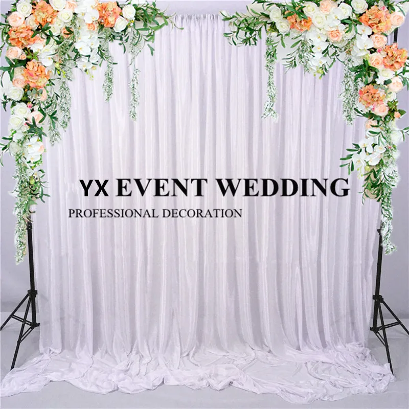 Cheap Free shipping White Ice Silk Panel Backdrop Curtain Stage Background Photo Booth party Decorations | Дом и сад