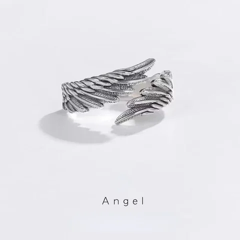Demon Wing Couples Open Rings For Women Men Matching Best Friend Trendy Promise Adjustable Ring Thumb Jewelry Engagement