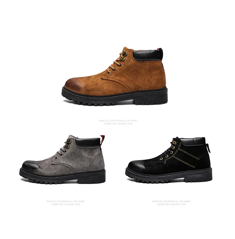 2019 г. Ботинки мужские кожаные ботинки зимняя надежная обувь мужские ботинки с деревянным деревом классические ботильоны на шнуровке для