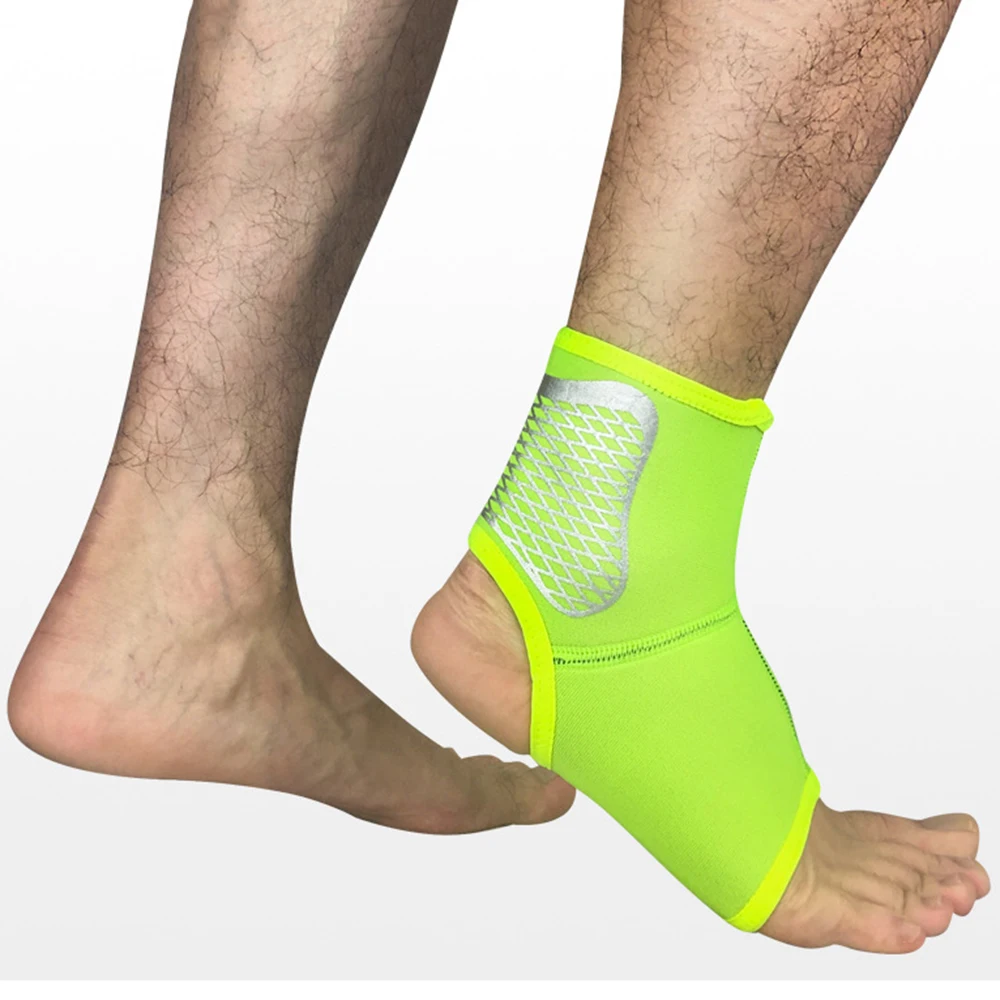 2Pcs Sport Ankle Support Elastic High Protect Sports Ankle Equipment Safety Running Basketball Ankle Brace Support - Цвет: Green