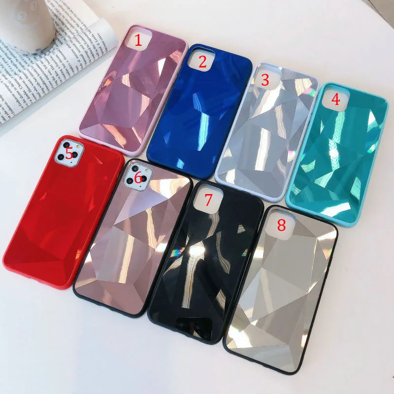 200 шт./лот для iPhone 12 Pro Max XR XS 3D зеркальная Алмазная текстура противоударный жесткий