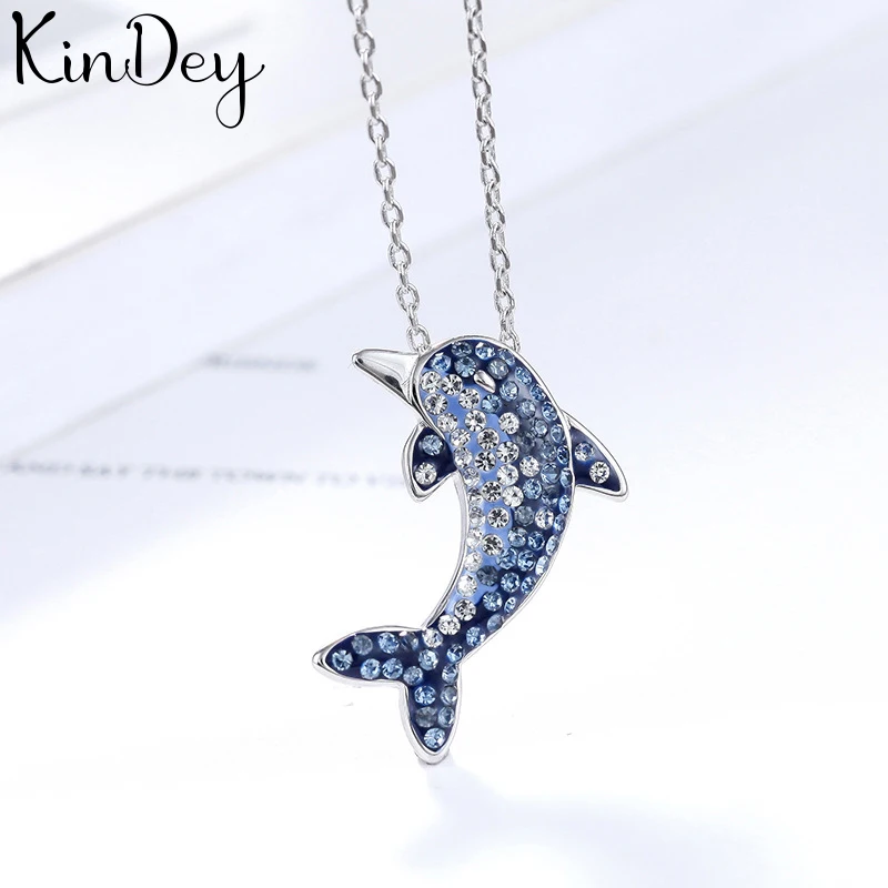 Kindey Boho 925 пробы серебряные ожерелья с рыбками для женщин девочек Подарки себе Красивая подвеска на ожерелье воротник