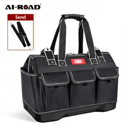 Sac à main d'électricien résistant à l'usure, sac à outils pour hommes, kit de grande capacité, organisateur de matériel, sac à dos de voyage à bandoulière avec ceinture 