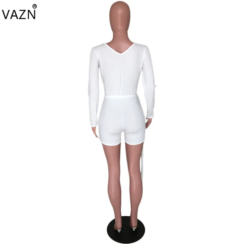 VAZN ARM8118 Лидер продаж Модный комбинезон с длинными рукавами для карт shuolder collocation sashes tight 3 цвета комбинезоны, короткие брюки