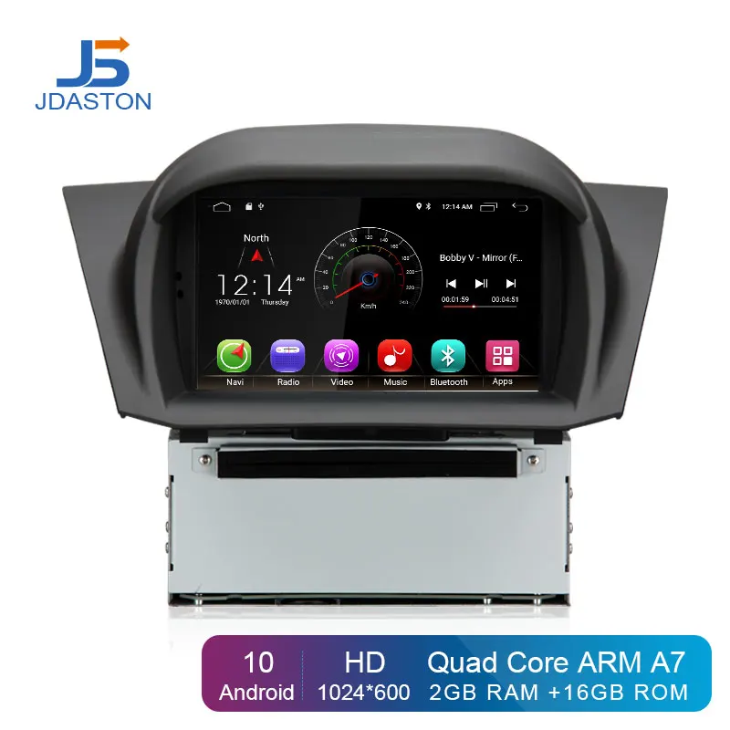 JDASTON Android 10,0 автомобильный dvd-плеер для Ford Fiesta 2013 wifi gps навигация 1 Din автомагнитола стерео Мультимедиа