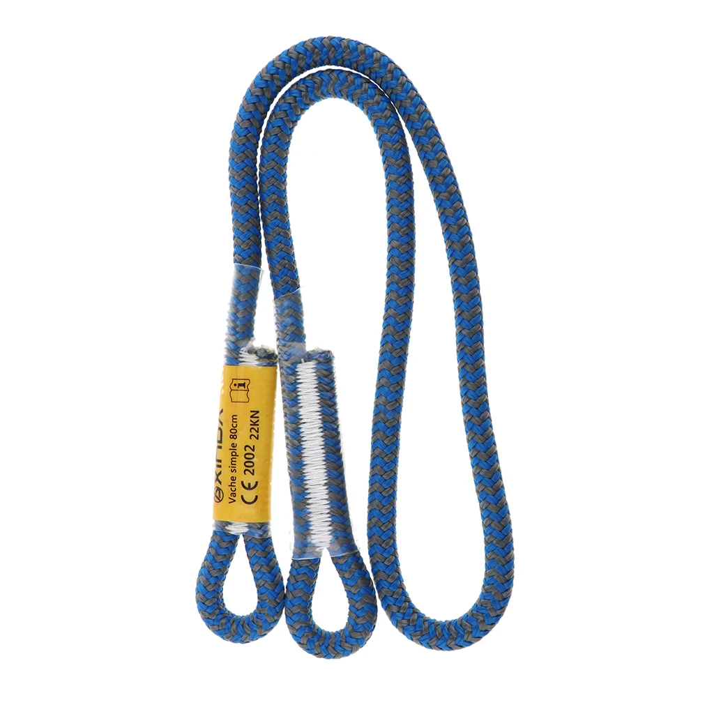 80cm/100cm 25KN 8mm Diameter Prusik Eye-to-Eye Rope for Arborist Rock Climbing Caving Ziplining