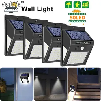 

1/2/4pcs 50LED Solar Power Motion Sensor Wall Lamp 3 Modes Waterproof Garden Light Outdoor Solar Lamp Solar Powered Sunlight