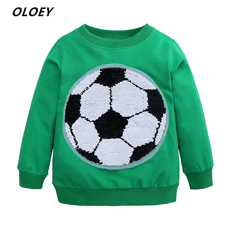 OLOLEY 2019 nuevas lentejuelas divertida camiseta de fútbol niñas suéter niños suéteres ropa moda sudadera|Sudaderas con capucha sudaderas| - AliExpress