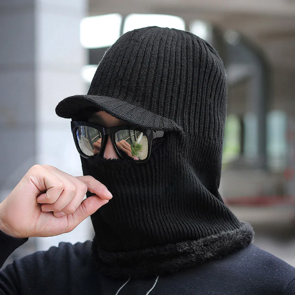 Зимние шапки для мужчин Skullies Beanie шапка зимняя шапка для мужчин и женщин шерстяной шарф шапка s Набор Балаклава маска Gorras Bonnet вязаная шапка