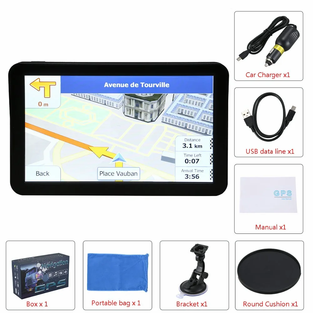 Заводская горячая Распродажа 9 дюймов HD Автомобильный Gps навигатор FM Встроенная навигационная карта ОЗУ 256 МБ+ ПЗУ 8 ГБ для грузовых Gps навигаторов