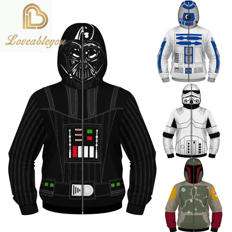 

Star Wars Children Hoodies Dark Lord Cosplay Darth Vader 3D Print Hooded Sweatshirt Kids Zipper Jacket Coats Costumes