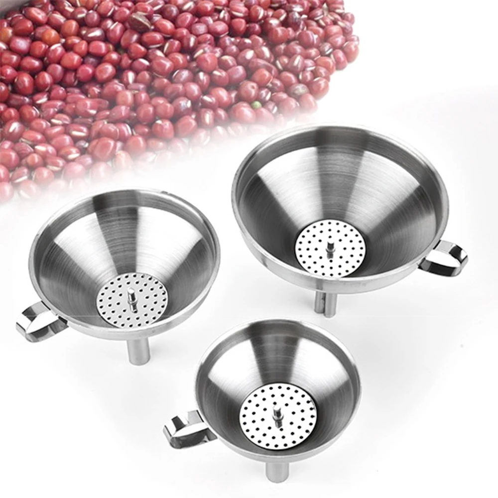 Stainless Steel Funnel Kitchen Oil Liquid Funnel Metal Funnel with