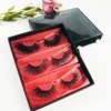 Wholesale 3 Pair Eyelashes Packaging Boxes Customize Logo Fake 3d Mink Lashes Package Empty Rectangle Fluffy Mink Lashes case 3