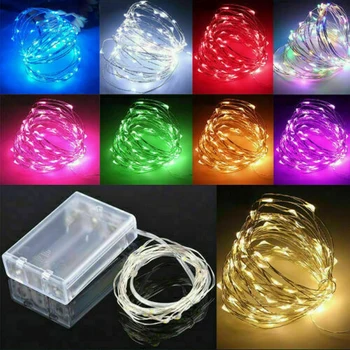 

20/50/100LED Power Wire Copper Fairy String Lights Party Decorational Lights Warm White Outdoor Waterproof Brightness Decor Lamp
