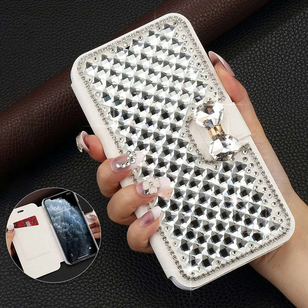 LLZ.COQUE блестящий кожаный чехол для IPhone 11 Pro Max X Xr Xs откидной Чехол-кошелек с
