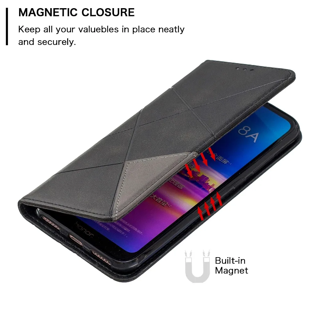 Flip Case For Huawei Y5 Y6 Pro Y7 Prime Y9 Prime Honor 7A Pro 7C 8A 8S 9X 10i Lite PU Leather Wallet Cover Coque Case