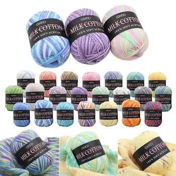 

Baby Milk Cotton Yarn Crochet Hat For Knitting Wool Yarn Warm Chunky Yarn Children Hand Knitted Yarn Knit Blanket Sweater