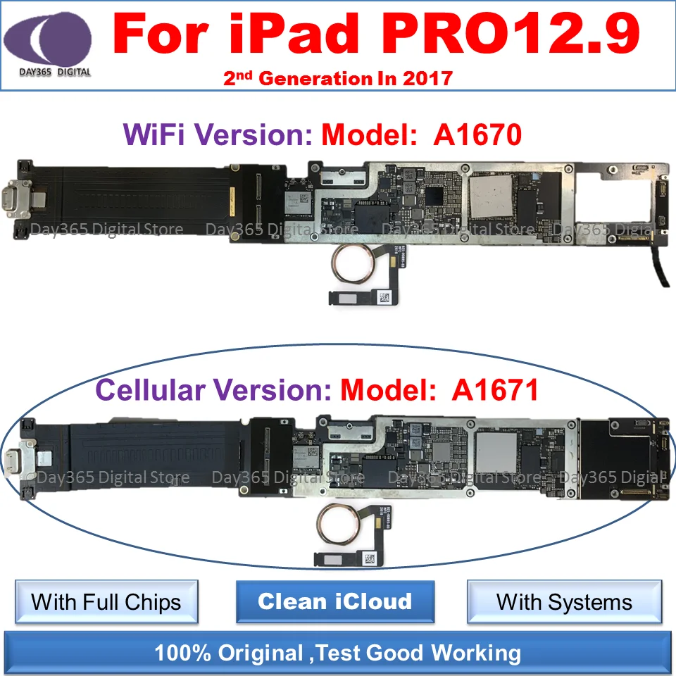 ICloud бесплатно разблокированная материнская плата для iPad PRO 12 9 2-го поколения
