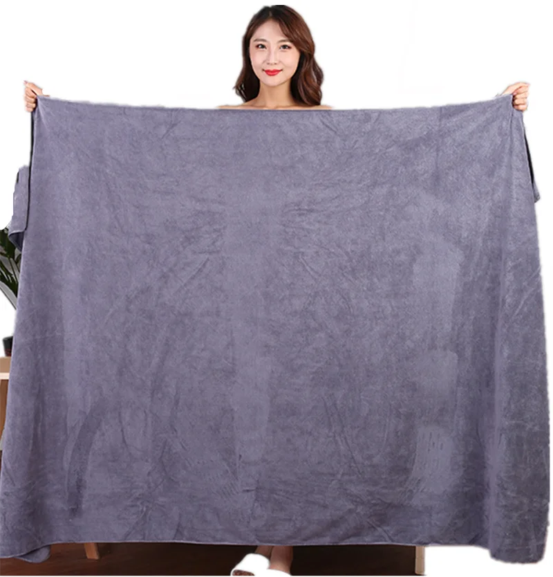 100x200cm microfiber bath towel, super soft, super absorbent and quick-drying, no fading, grey towel 3