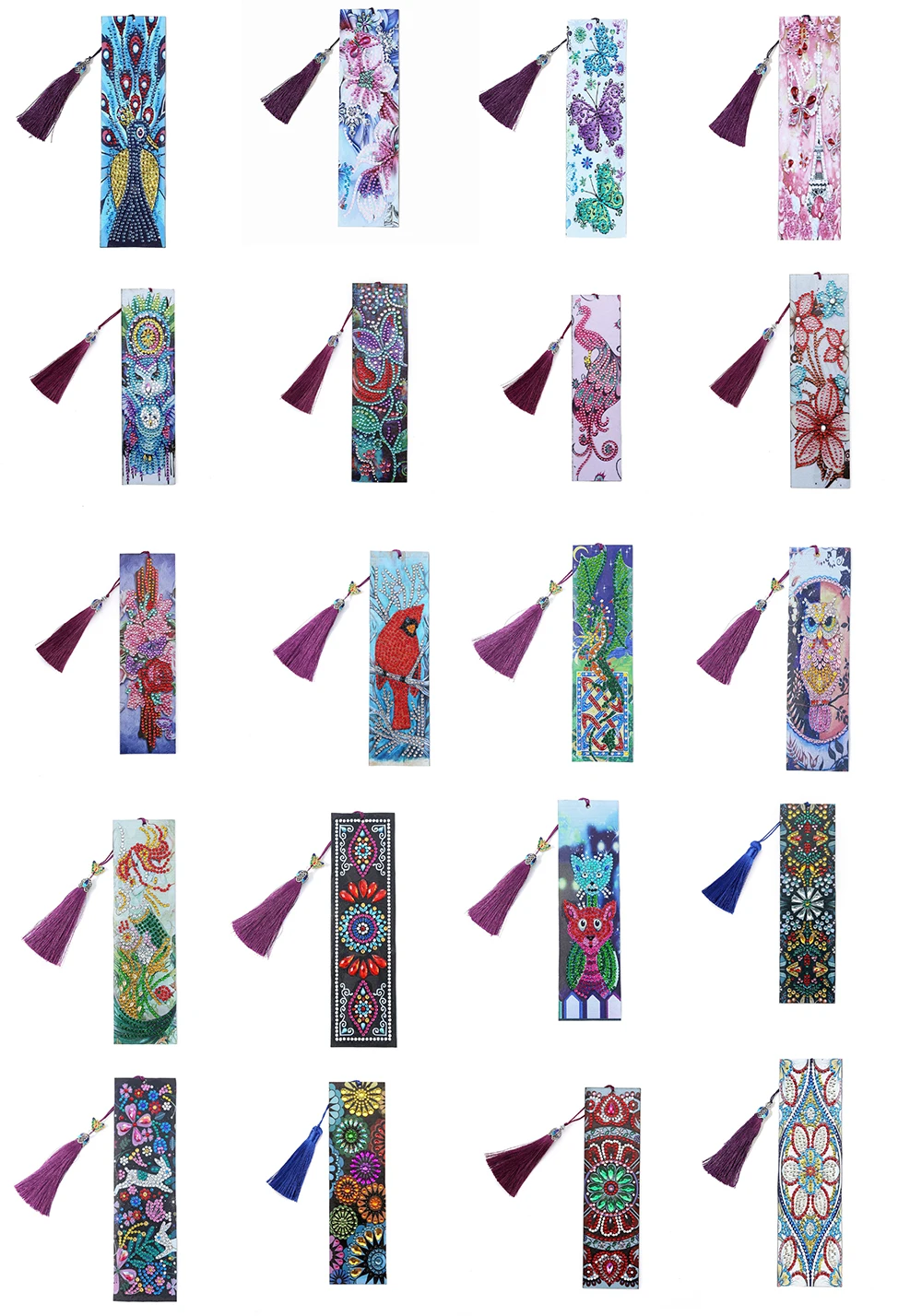 

Special Shaped Diamond Painting Bookmarks, Cross Stitch Tassel Bookmarks, DIY Books Gift, Mosaic Embroidery, New