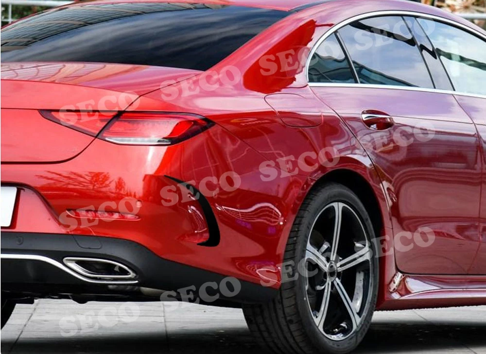 Для Mercedes-Benz CLS класс CLS300 CLS350 CLS450 седан+ для заднего бампера боковые детали вентилятора наклейка углеродного волокна/ABS Canards