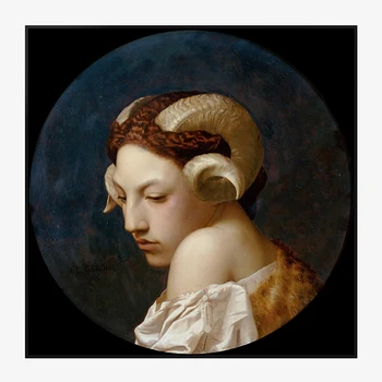 

Bacchante Orcish Myth Arcadia Renaissance by Artist Jean Leon Gerome, Classic Oil Painting Print On Canvas Wall Decor Home Decor
