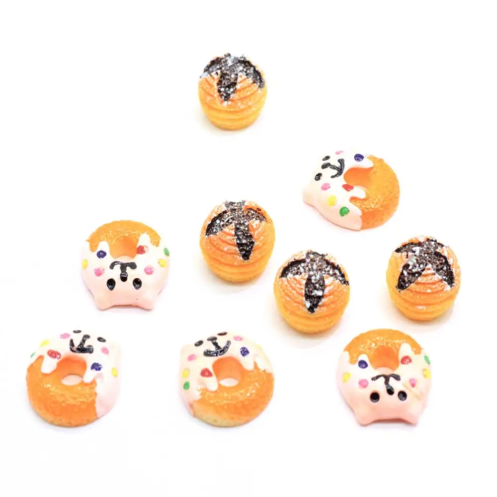 10/50 шт Ассорти запеченная еда s кабошоны смолы 3D Flatback хлеб пончик кукольный домик еда кабы волосы лук центр украшения DIY