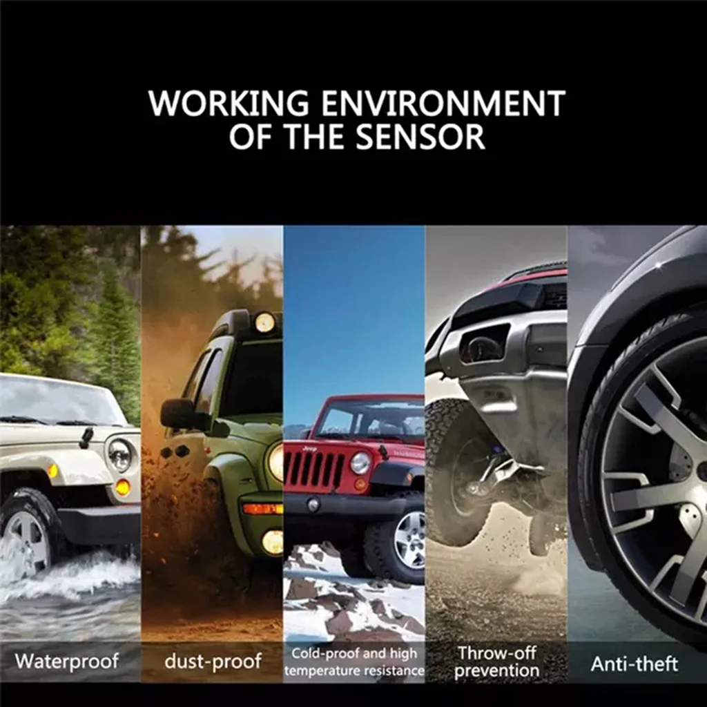 TPMS Solar Power Car Tire Pressure Alarm Monitor System Digital LCD Real-time Display Auto Security Alarm Systems Tyre Pressure