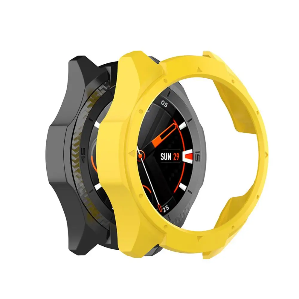 Yellow Смарт-часы защитный чехол силиконовый защитный чехол для Ticwatch S2 унисекс подарок для друга розовый синий - Цвет: Yellow