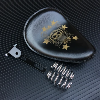 

3 inch 3" Leather Motorcycle Sportster Chopper Bobber Custom Solo Spring Bracket Seat