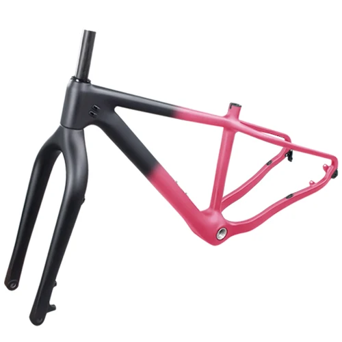 Rear half pink Новая углеродная Толстая велосипедная Рама 26er углеродная mtb Толстая велосипедная рама 26 × 4,8 толщина шин углеродная горная Снежная рама Рама для шоссейного велосипеда - Цвет: Rear half pink