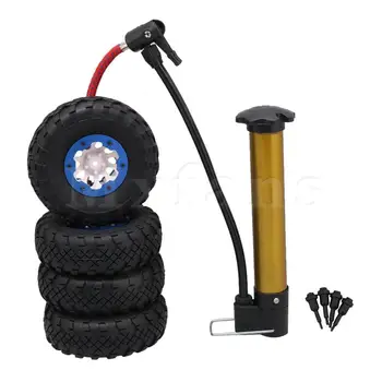 

Mxfans 4 x RC1:10 Inflatable Tires + 10-Hole White Wheel Rims + Drak Blue Clips