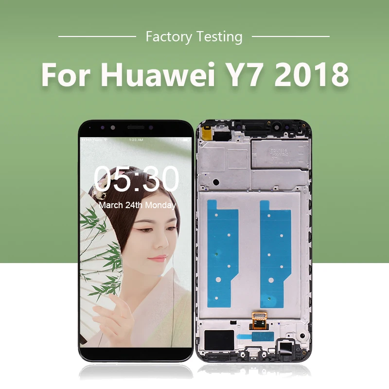ЖК-дисплей для Huawei Y7 2018 Pro Prime сенсорный экран дигитайзер + рамка Замена Бесплатная